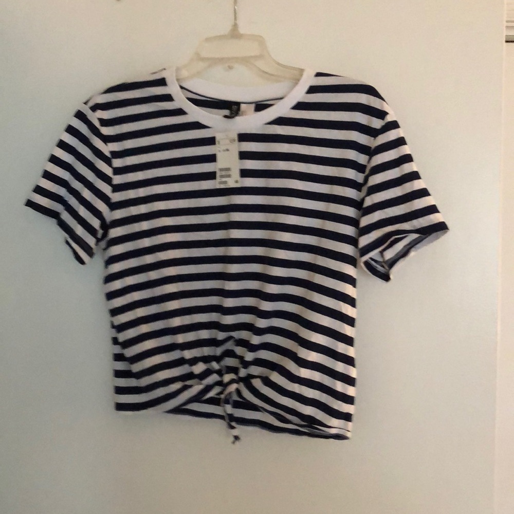 Adorable blue and white striped tee